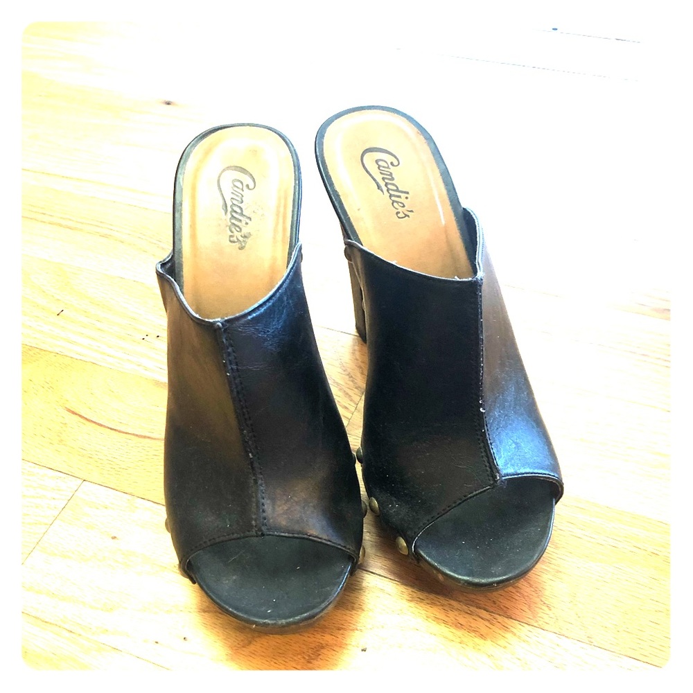 Black Candies clog-style heels Size 10